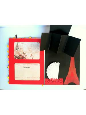 Couple In Paris Garland Quilled Greeting Card