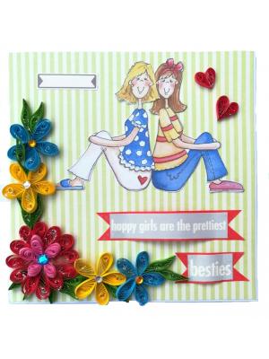 Best Friends or Sisters Handmade Greeting Card Best Friends or Sisters Handmade Greeting Card