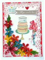 Multicolor Quilled Corner Anniversary Or Birthday Card