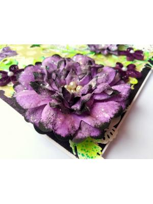 Sparkling Purple Handmade Flowers Greeting Card Sparkling Purple Handmade Flowers Greeting Card