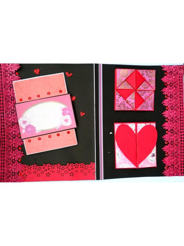 Too Much Love Sweetheart mini scrapbook card
