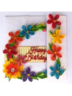 Multicolored Quilled Mini Scrapbook Greeting Card Multicolored Quilled Mini Scrapbook Greeting Card