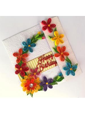 Multicolored Quilled Mini Scrapbook Greeting Card Multicolored Quilled Mini Scrapbook Greeting Card