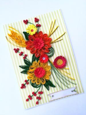 Yellow and Orange Quilled Greeting Card Yellow and Orange Quilled Greeting Card