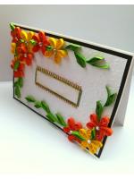 Yellow Orange Quilled Corner Greeting Card