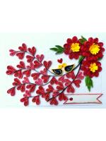 Quilled Love Tree With Birds Greeting Card