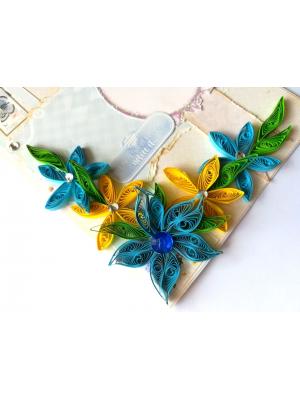 Blue Quilled Flowers Greeting Card Blue Quilled Flowers Greeting Card