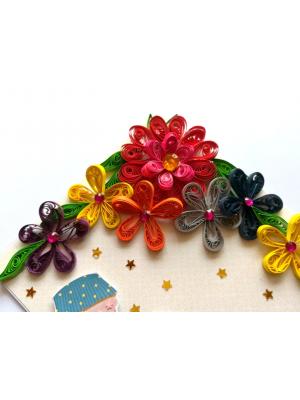 Multicolor Flowers in Corner Greeting Card Multicolor Flowers in Corner Greeting Card