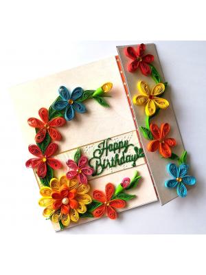 Multicolored Quilled Mini Scrapbook Greeting Card Multicolored Quilled Mini Scrapbook Greeting Card