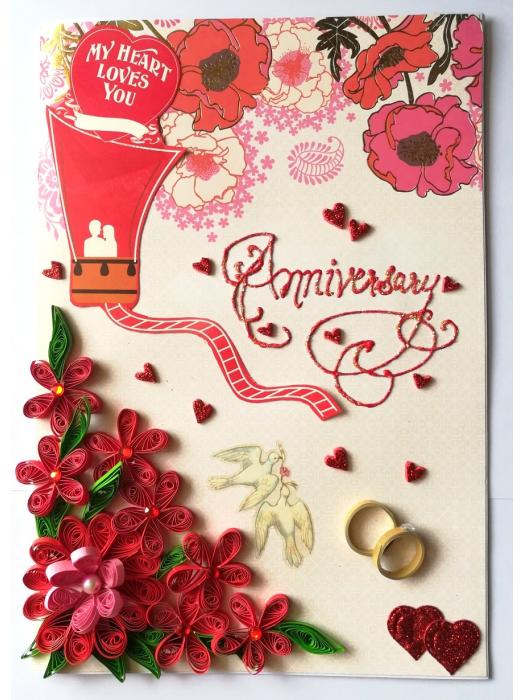 Quilled Anniversary Greeting Card