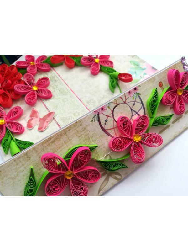 Red Themed Quilled Mini Scrapbook Greeting Card image