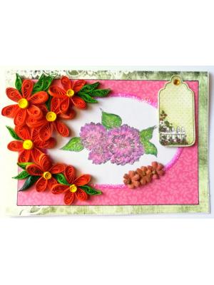 Orange Side Design Quilling Card Orange Side Design Quilling Card