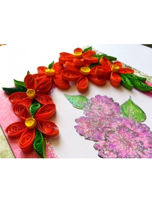 Orange Side Design Quilling Card Orange Side Design Quilling Card