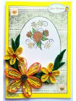 Yellow Themed Quilled Greeting Card