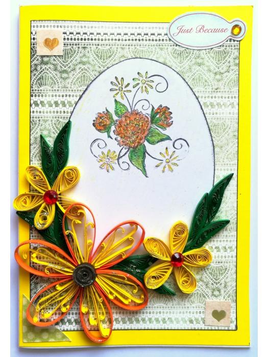 Yellow Themed Quilled Greeting Card image