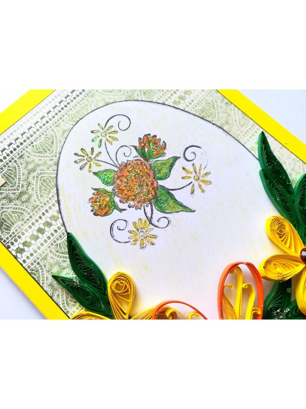 Yellow Themed Quilled Greeting Card