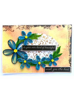 Blue Quilled Birthday Greeting card Blue Quilled Birthday Greeting card