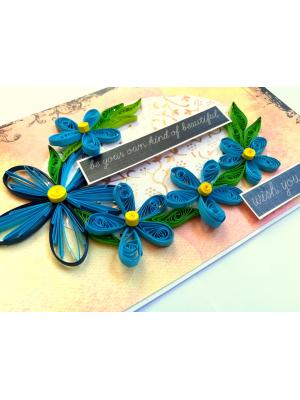 Blue Quilled Birthday Greeting card Blue Quilled Birthday Greeting card