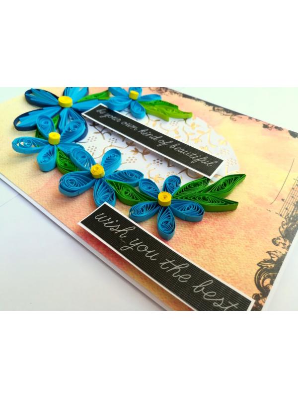 Blue Quilled Birthday Greeting card image
