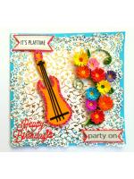 Guitar Quilled Flowers Birthday Card