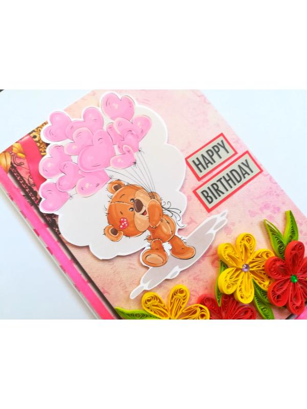 Teddy with Balloon Greeting card image