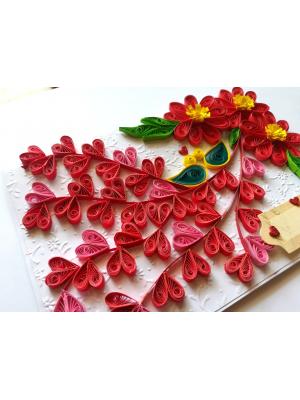 Quilled Love Tree With Birds Card Quilled Love Tree With Birds Card
