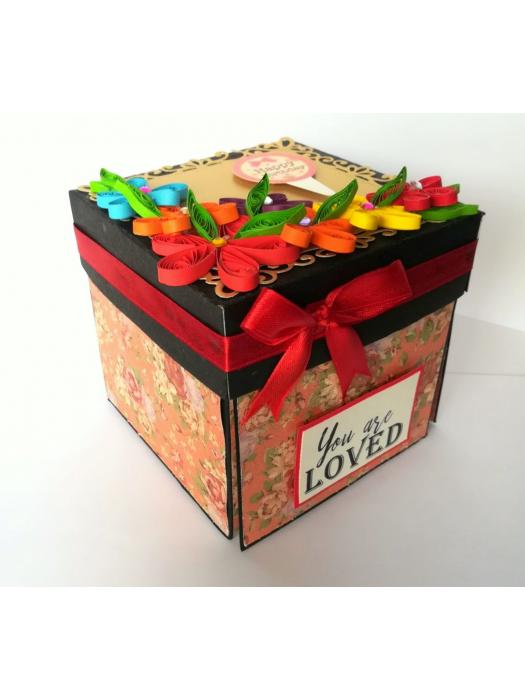 Multicolor Flowers Birthday Exploding Box