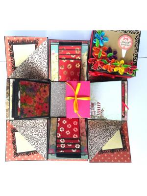 Multicolor Flowers Birthday Exploding Box Multicolor Flowers Birthday Exploding Box
