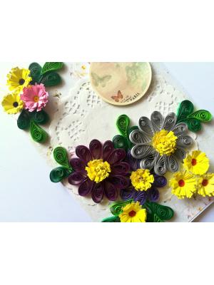 Quilled Purple and Variety Flowers Card