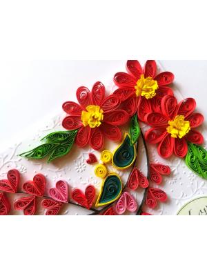 Quilled Love Tree With Birds Greeting Card Quilled Love Tree With Birds Greeting Card