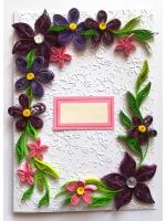 Purple Themed Corner Quilled Greeting Card