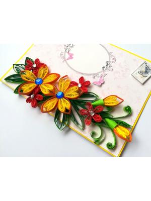 Quilled Flowers Side Design Card