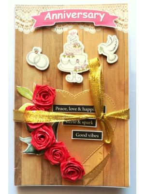 Sparkling Anniversary Three Fold Mini Scrapbook Gift - D1 Sparkling Anniversary Three Fold Mini Scrapbook Gift - D1