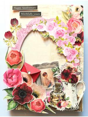Sparkling Anniversary Mini Scrapbook Greeting Card -D2 Sparkling Anniversary Mini Scrapbook Greeting Card -D2