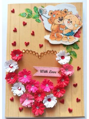 Love Quilled Special Heart Greeting Card -D1 Love Quilled Special Heart Greeting Card -D1