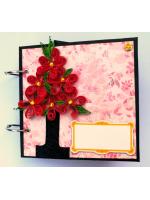 Quilled Red Flowers Love Scrapbook -D2