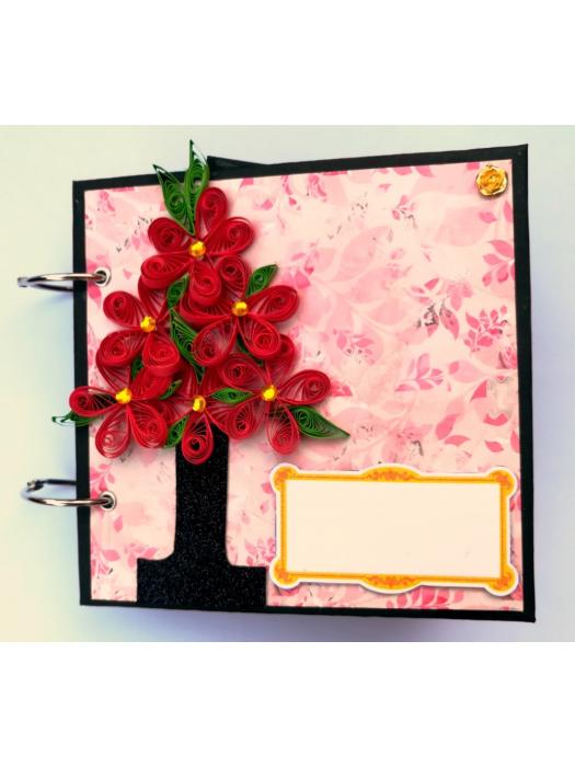 Quilled Red Flowers Love Scrapbook -D2