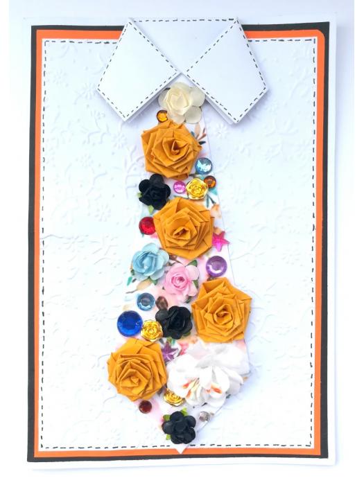 Decorative Quilled Tie All Occasion Greeting Card - D1 image