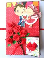 Love Mini 3 fold Scrapbook / Mini Scrapbook Greeting Card