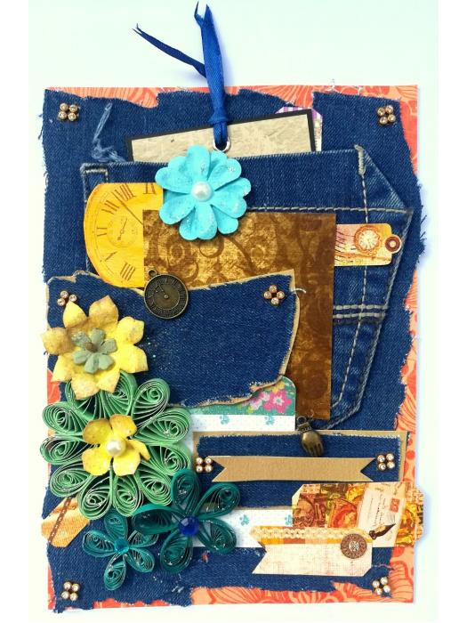 Denim Style Handmade Greeting Card image