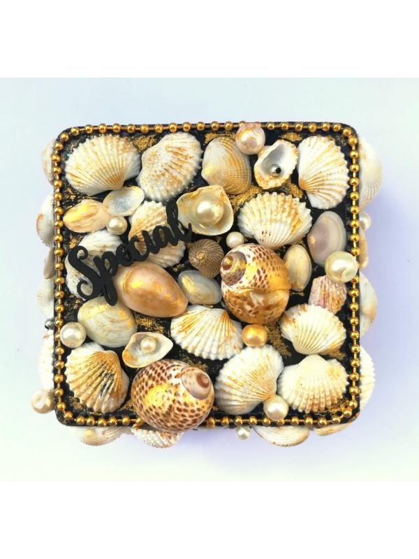 Sparkling Seashell Trinket Jewellery Box D1