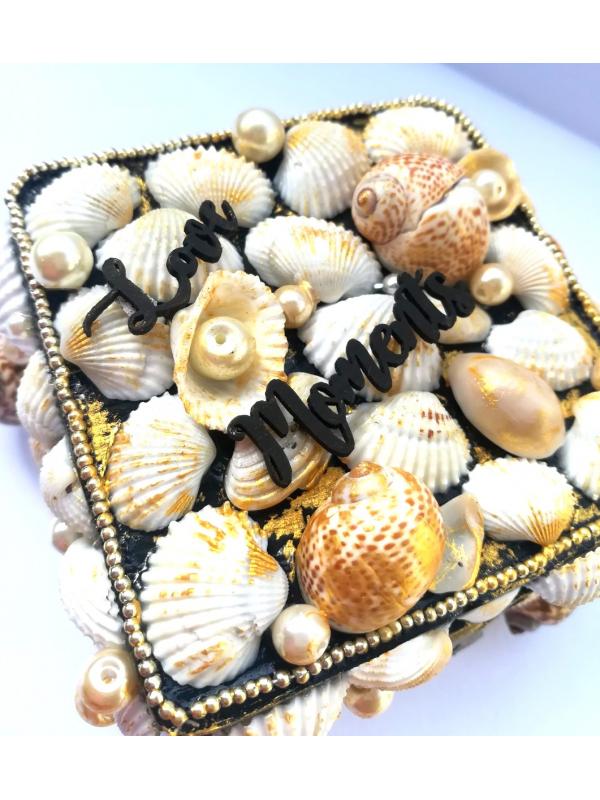 Small Sparkling Seashell Trinket Jewellery Box D2