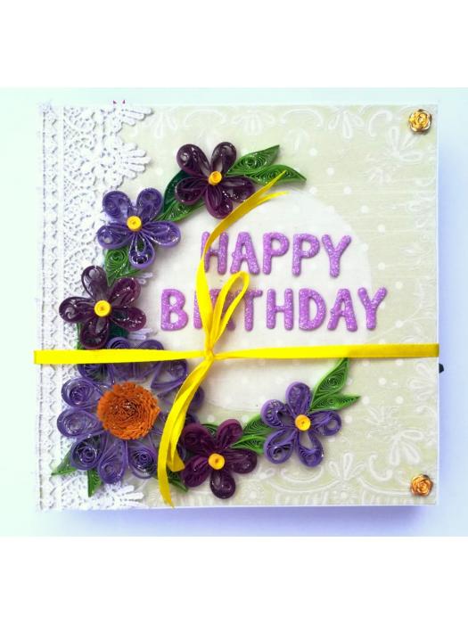 Sparkling Purple Quilled Mini Zigzag Scrapbook - D1 image