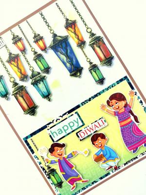 Sparkling Handmade Diwali Greeting Card D4 Sparkling Handmade Diwali Greeting Card D4