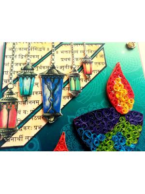 Sparkling Handmade Quilled Diwali Greeting Card D9 Sparkling Handmade Quilled Diwali Greeting Card D9