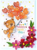 Teddy with Balloons Greeting Card - D3