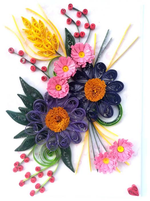 Purple Quilling Fusion Greeting Card image
