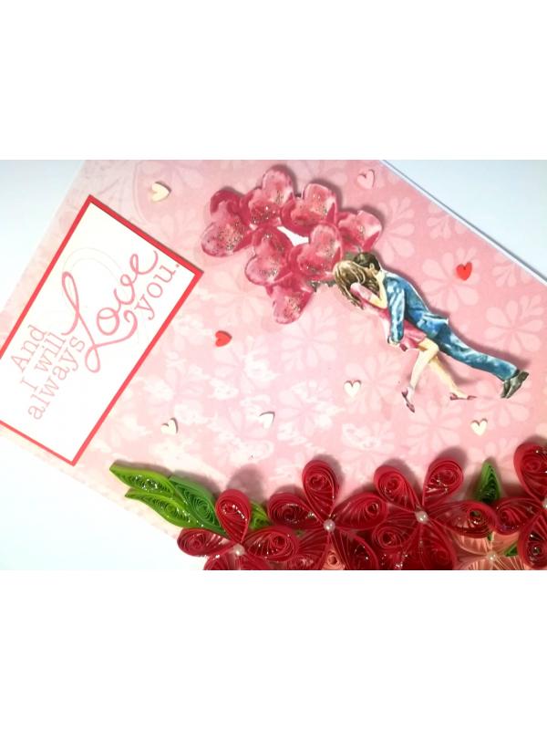 Sparkling Red Quilled Love Birthday Card - LO1 image