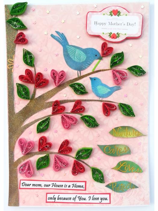 Sparkling Tree Quilled Mothers Day Greeting Card