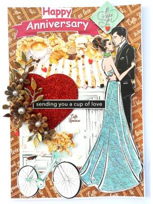 Love Anniversary Quilled Flowers Greeting Card Love Anniversary Quilled Flowers Greeting Card